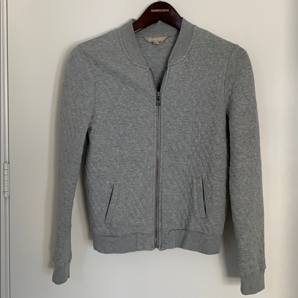 Banana Republic Gray Quilted Bomber